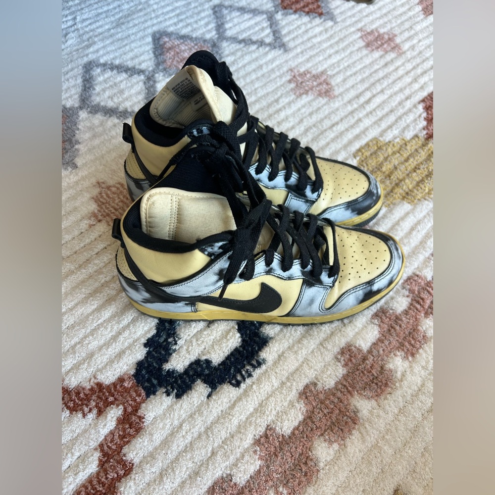 Nike DUNK HIGH 1985 SP - "BLACK ACID WASH" Sneakers - Size 9.5 - Picture 3 of 14